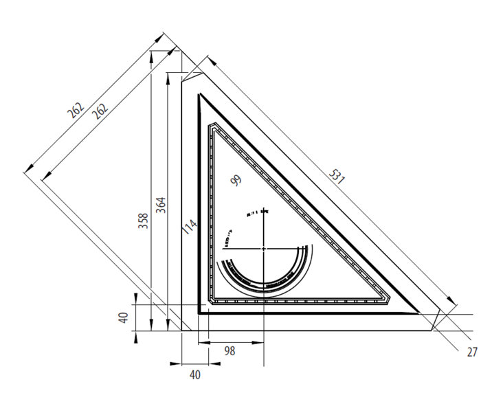 Hjørneafløb Ø110 mm lodret - Purus